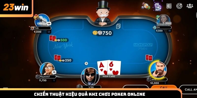 Chiến thuật giúp thắng lớn khi tham gia game Poker online